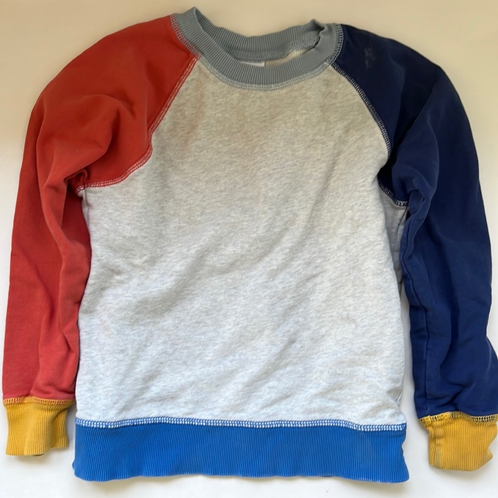 Hanna Andersson colorblock crew sweatshirt 6-7